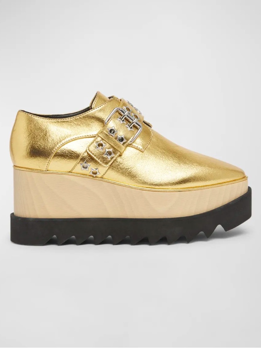 Stella McCartney Elyse Metallic Platform Sneakers Buckle EU 37 / US 7 NIB $995